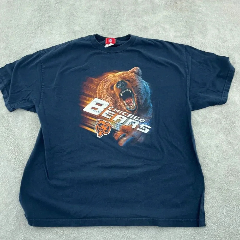 Chicago Bears T-Shirt Short Sleeve Mens 2XL Blue 3855
